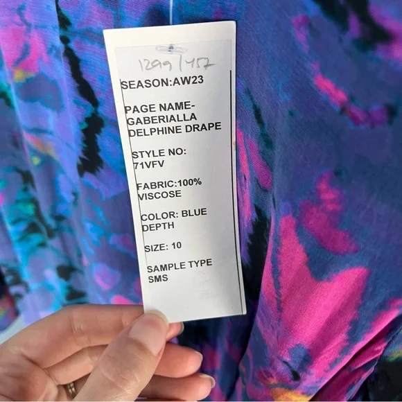 French Connection Blue Depths Gabriella Delph Midi Dress - Picture 6 of 10